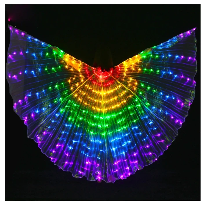 

Led Isis Wings with Adjustable Sticks Belly Dance Accessories Stage Performance Props Shining Led Wings Open 360 Degrees