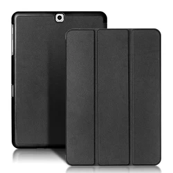 Premium PU Leather Tri - Folding Flip Stand Tablet Cover (Black)