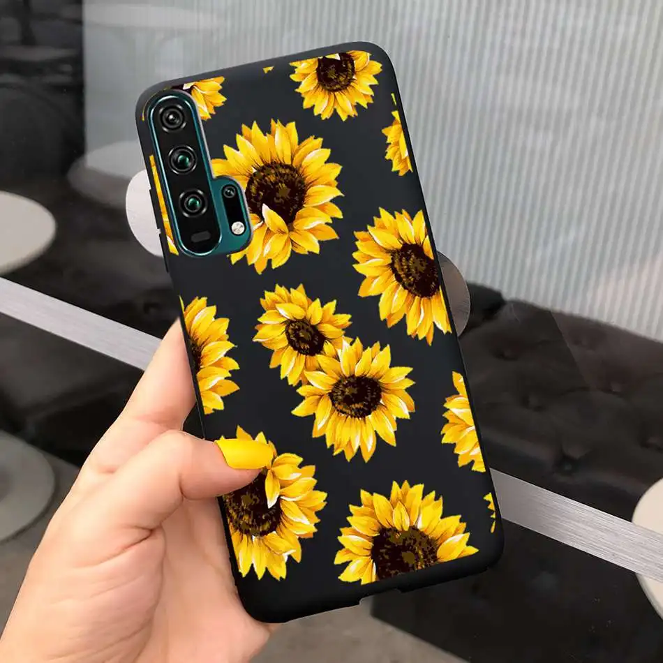 wallet cases Phone Case For Huawei Honor 20 Pro Lite Cases Flower Pretty Girl Soft Silicone Back Cover For Honor 20 Lite pro 20Lit 20Pro phone flip cover