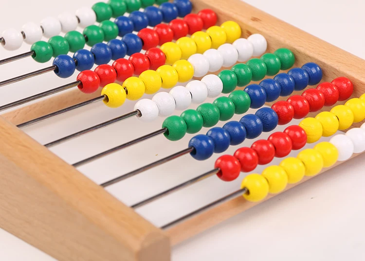 Деревянные abacus детские математические игрушки бусины цвета радуги классические счеты Monterssori деревянные игрушки Раннее развитие развивающие