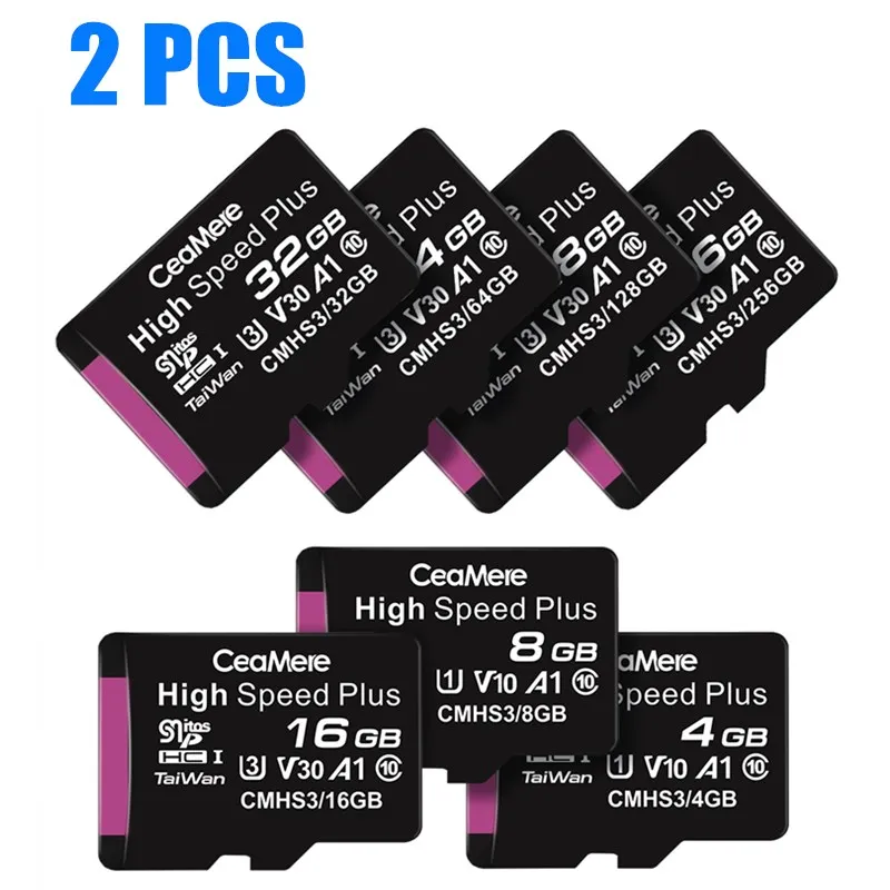 2pcs High Speed Memory Card 256gb 128gb 64gb 32gb 16gb 8gb 4gb Tf Card