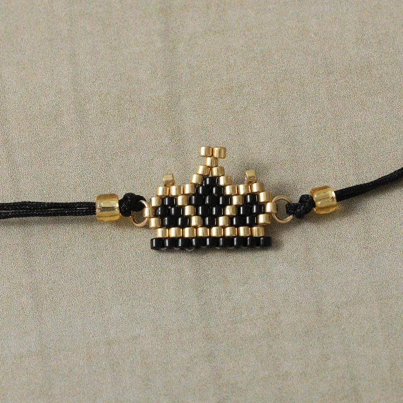 G. YCX Очаровательные золотые черные браслеты с короной для пары парные ручной работы Miyuki бусины браслеты с кисточкой Браслеты Boho Bileklik Femme