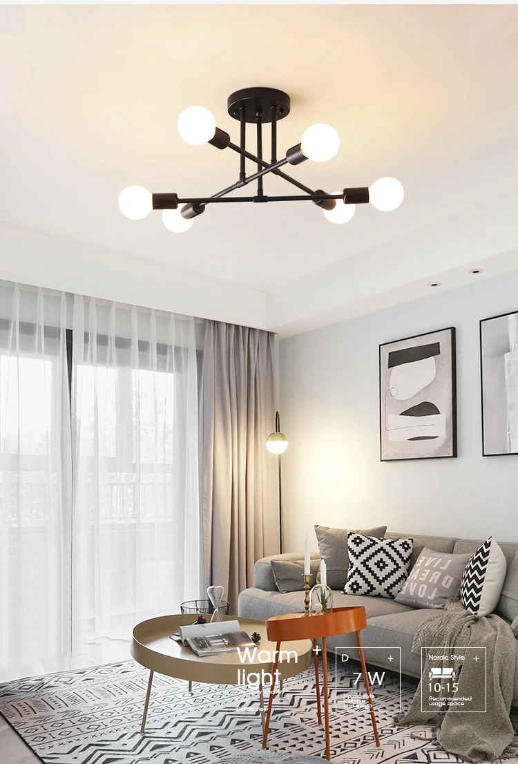 Ceiling Lamp Vintage Multiple E27 Lamp Base Black/White/Gold for Living Room / Dining Room / Bedroom LED Chandelier Lighting Ceiling Lamp Vintage Multiple E27 Lamp Base Black/White/Gold for Living Room / Dining Room / Bedroom LED Chandelier Lighting