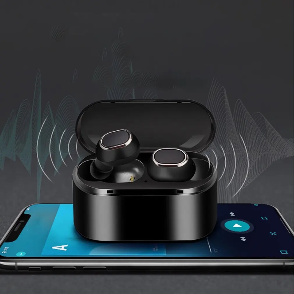 Bluetooth наушники 5,0 TWS Беспроводная мини-гарнитура с сенсорным управлением 3D стерео бас наушники с зарядным устройством Портативный