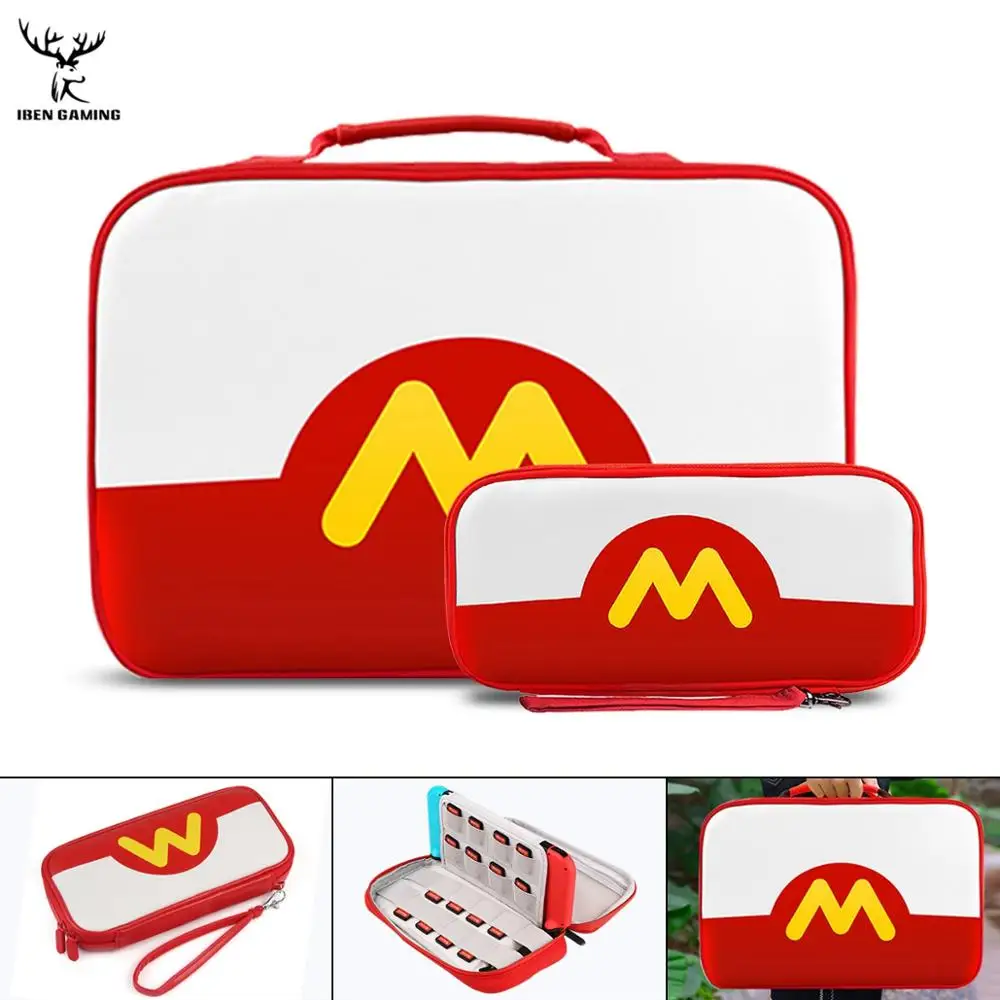 

iBen Portable PU Shell Case Carrying Storage Bag For Nintend Switch Accessories Pokeball Water-Resistent NS Console