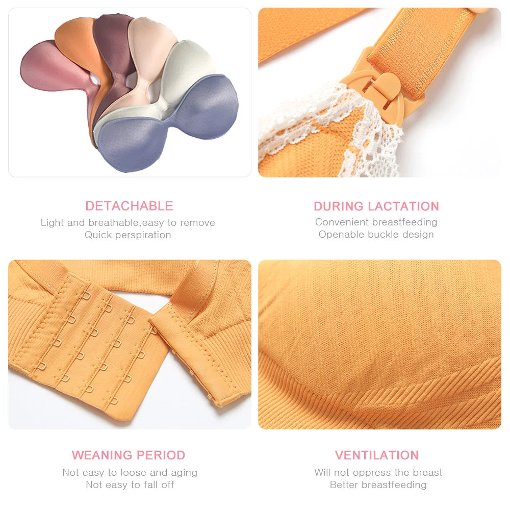 ZTOV Maternity Nursing Bra Lace Breastfeeding Clothes Underwear for Pregnant Women Wire Free Sleep Bra Plus Size A B C D E F Cup