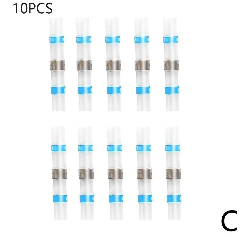 10 шт. Сварка термоусадочная труба Водонепроницаемая Клеммная изоляция припой бесплатное кольцо утилита электрическая трубка провод разъем - Цвет: C