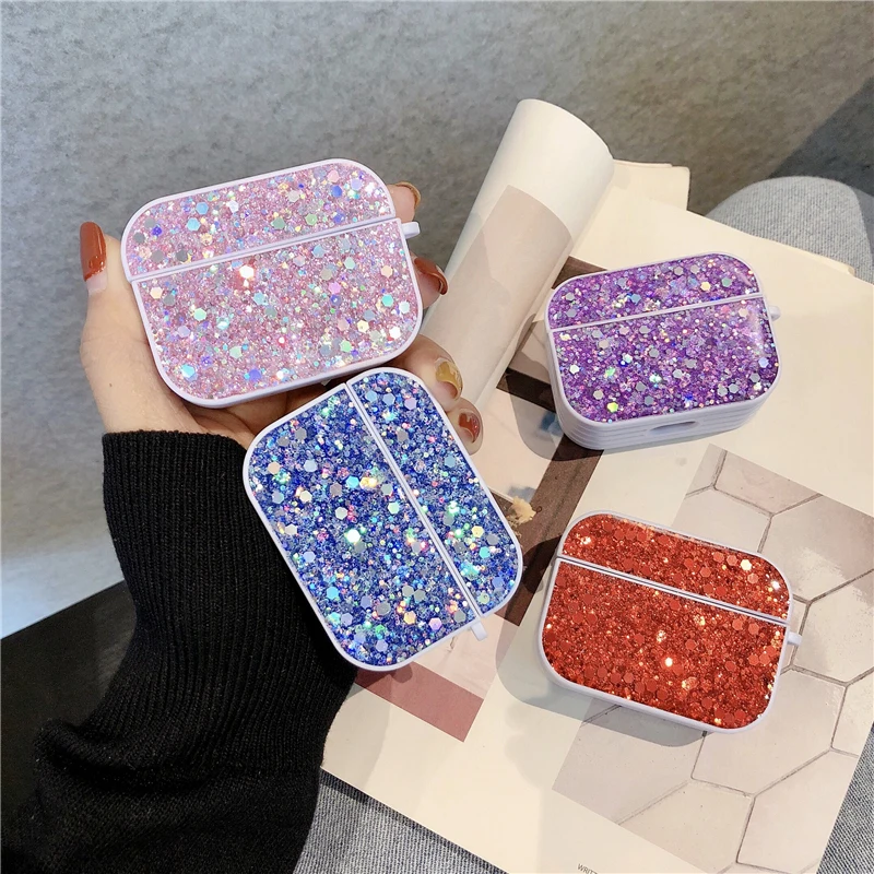 Чехол GrandEver для AirPods Pro блестящий чехол наушников жесткий защитный Блестящий