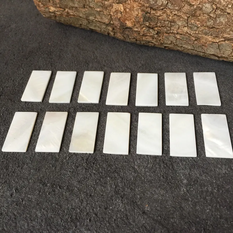 20pcs Natural Freshwater Mother of Pearl Shell Mosaic Tile DIY Accessories and Wood Inlay Carved Material Size 30mm /15mm /2mm