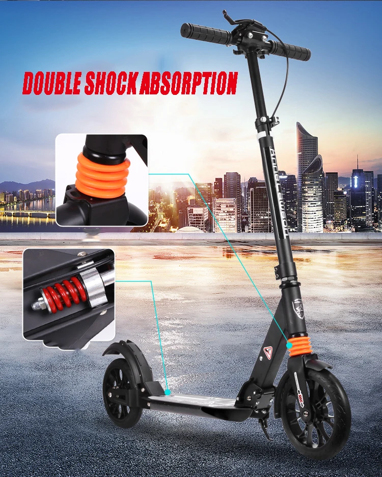 Big Wheel Scooter Youth Adult Scooter With Disc Brakes Double Shock Absorption, Foldable Commuter Scooter, Load 150Kg (Non-Electric) 21 Big Wheel Scooter Youth Adult Scooter With Disc Brakes Double Shock Absorption, Foldable Commuter Scooter, Load 150Kg (Non-Electric)