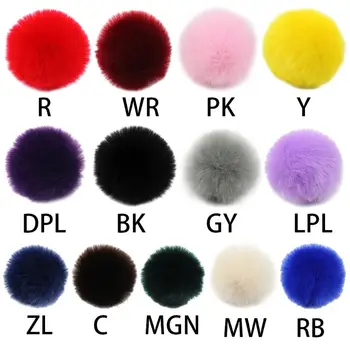 

2Pcs/Set 2Pcs/Set 14 Colors 8cm DIY Fluffy Pompom Ball With Elastic Loop Rainbow Solid Color For Knitting Hat Shoes Scarves Bag