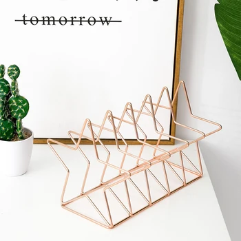 

Document Holder Stationery Book Rack Desktop File Magazine Organizer Wrought Iron Shelf Simple Decoration Storage Home Office