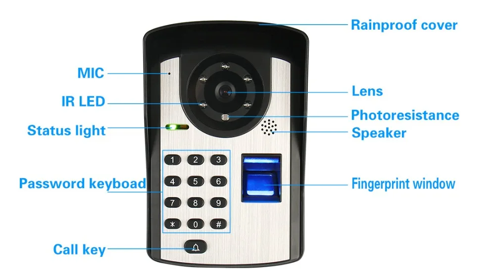 Yobang безопасности 7 "дюймовый TFT монитор проводной Wifi видео дверной звонок Домофон с замком IP55 водонепроницаемый цифровой дверной звонок