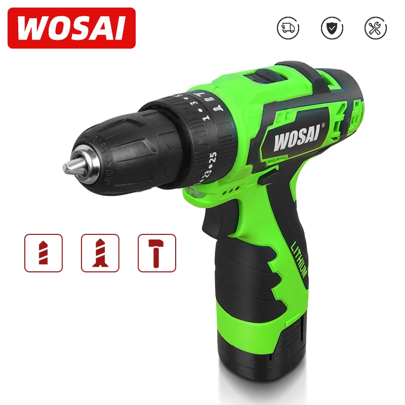 WOSAI 16V ударная шуруповерт аккумуляторная дрель электрическая электроинструменты