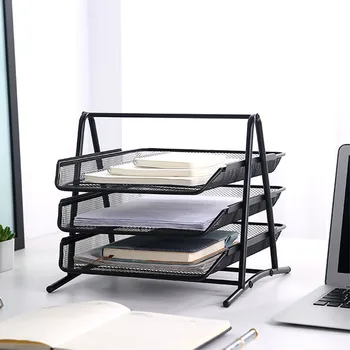 

Office A4 Paper Organizer Document File Letter Book Brochure Filling Tray Rack Shelf Carrier Metal Wire Mesh Storage Holder