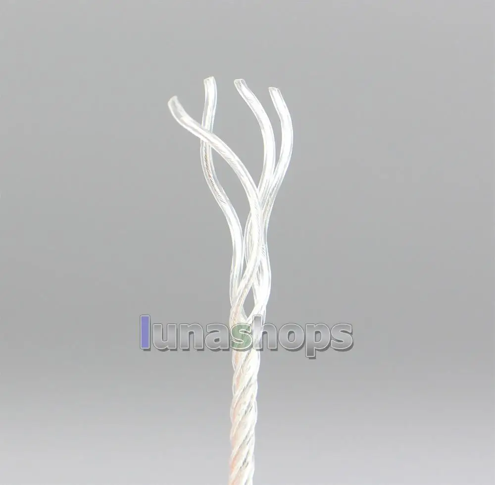 LN006512 1,25 м 4 ядра 99% чистые Серебристые наушники DIY пользовательский PU изоляционный слой кабель(не Telf