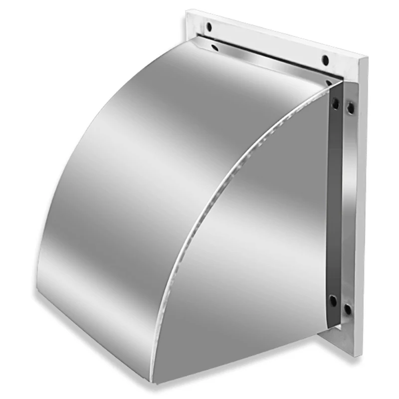 

304 Stainless Steel Outer Wall Rain Cover Windshield Exhaust Fan Air Outlet Cover Hood Exhaust Vent Square Hood