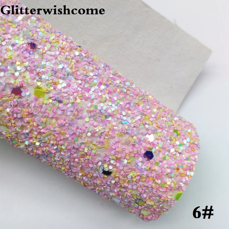 Мини рулон синтетической кожи Glitterwishcome 30 х134 см крупная блестящая кожа