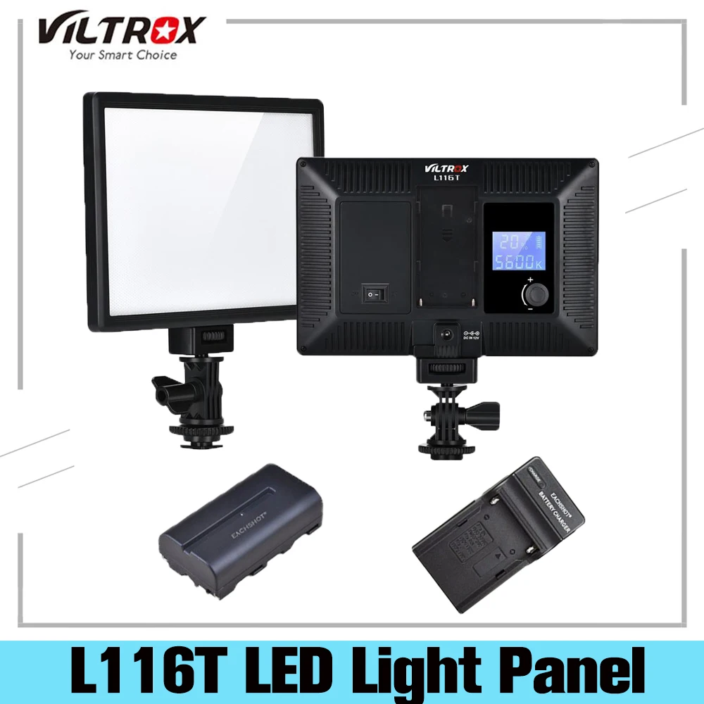 Viltrox L116T светодиодный видео светильник ультра тонкий ЖК дисплей Bi Цвет и
