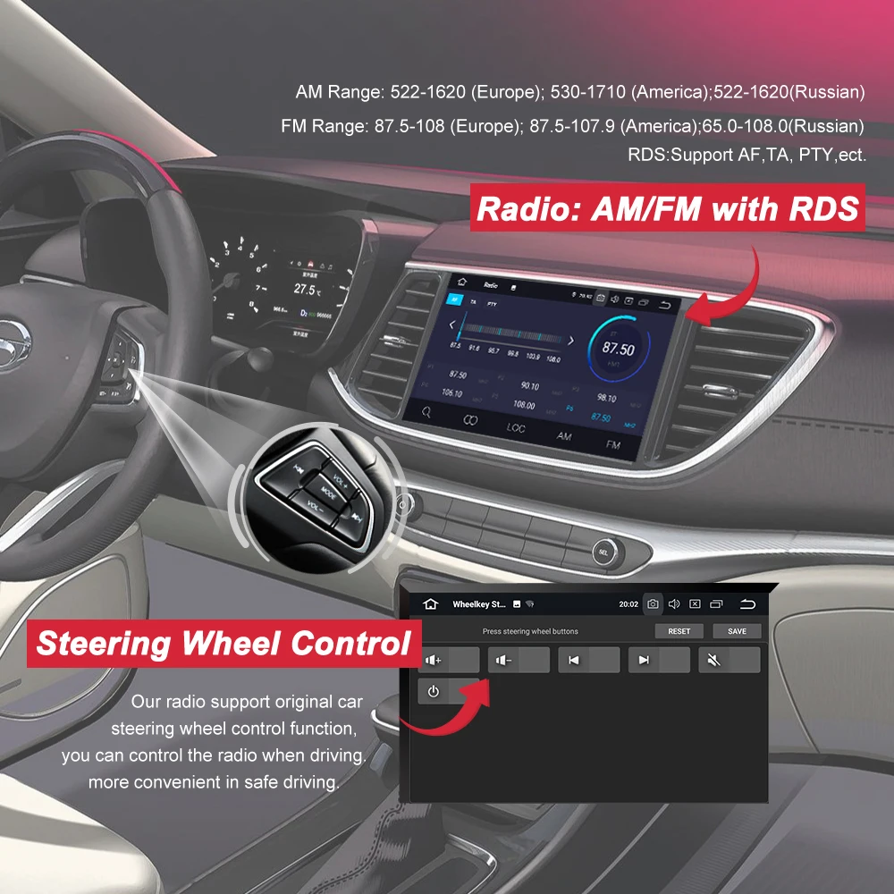 Top Bonroad 2Din 7" Android 9.0 Car Multimedia Player For Opel Astra Vectra Antara Zafira Corsa Radio GPS Navigation 8 Core 2