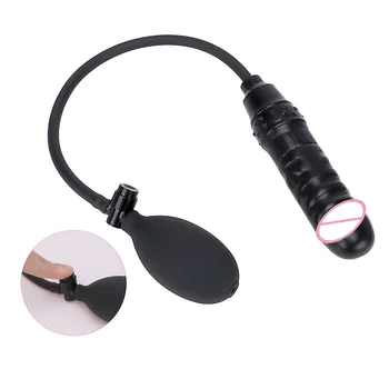VATINE Inflatable Dildo Black Huge Dildo with Pump Anal Plug Butt Plug Large Fake Penis Female Masturbation Sex Toys for Women 3