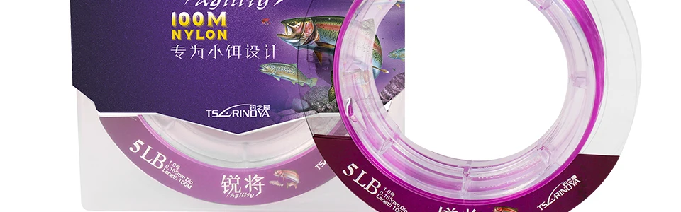 TSURINOYA для рыбалки линии ловкость 100 м нейлоновая нить форель приманки Finss служба Special Line супер Мощность низкий эффект памяти