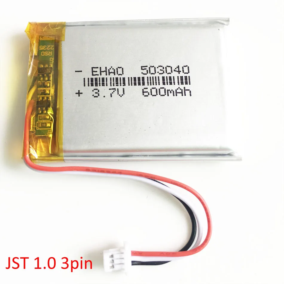 503040 600mAh 1.0 3P 1