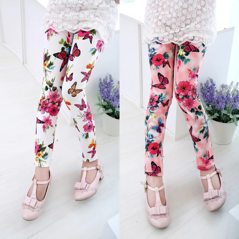 

Girls Printed Qmilch Leggings 2018 Spring And Summer New Style Big Boy Capri Pants Childrenswear a Generation of Fat