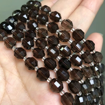 

AAA Natural Faceted Smoky Quartz Stone Accessories Beads Round Loose Spacer Beads For Jewelry Making DIY Bracelet Necklace 15"