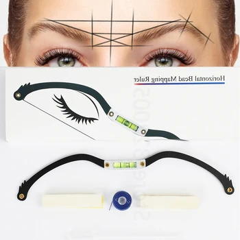 

Microblading Eyebrow ruler mapping Kit Permanent Makeup Eyebrow arrow line ruler with Mapping String for brow microshading maker