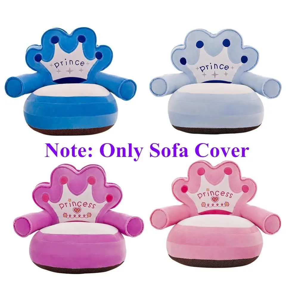 Seat-Case Sofa-Cover Kids Children Plush Learning-To-Sit Baby for New-Year Gifts Crown-Design