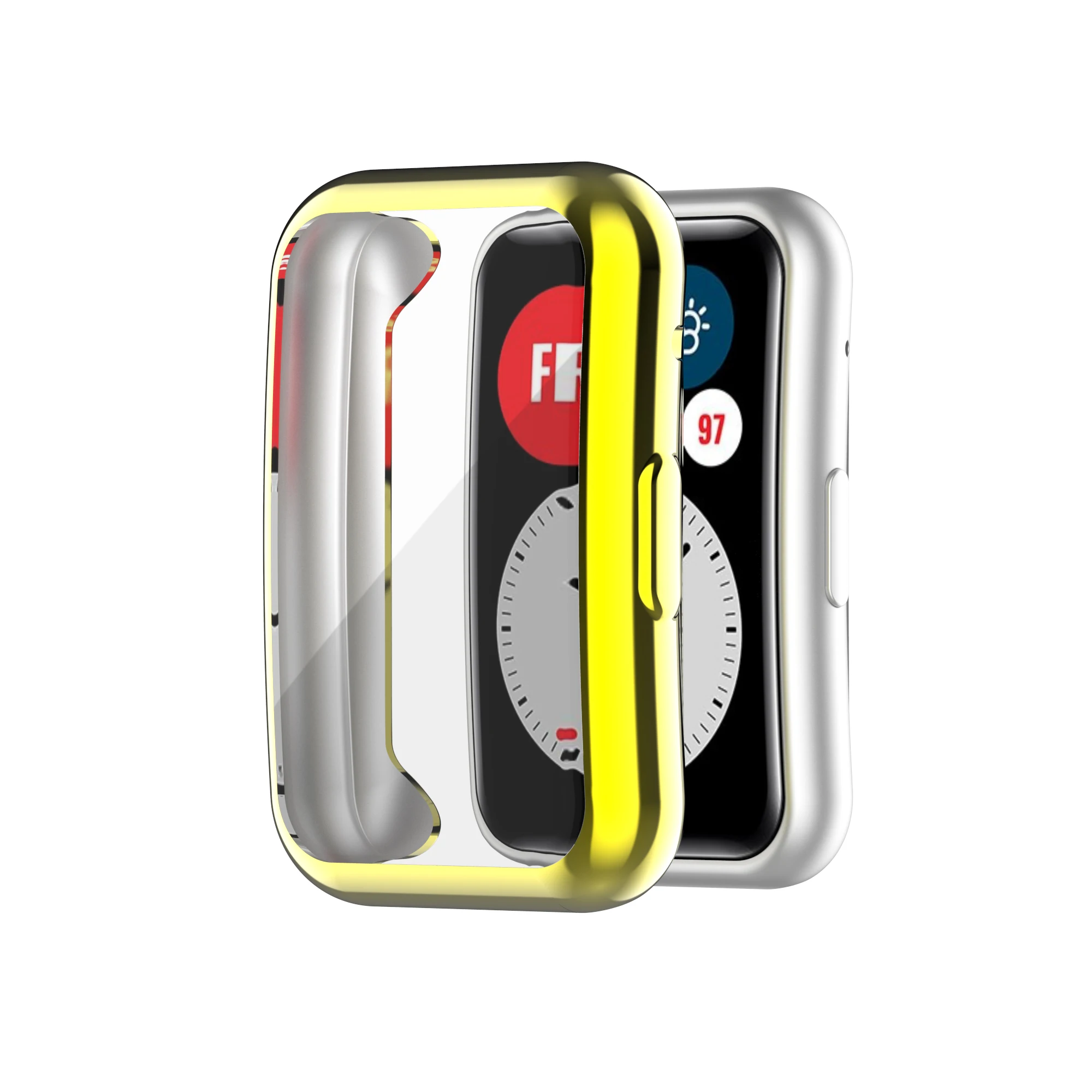TPU Soft Protective Cover For Huawei Watch Fit Case Full Screen Protector Shell Bumper Plated Classic Cases For Huawei Watch Fit
