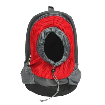 

Pet Outdoor Travel Dog Backpack Nylon Portable Travel Pet Dog Front Bag Head Backpack Small Red