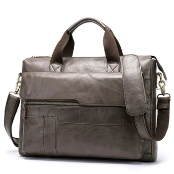 

Retro genuine leather male Laptop briefcase bag men Tote handbag business horizontal section bag male shoulder bag Crossbody bag