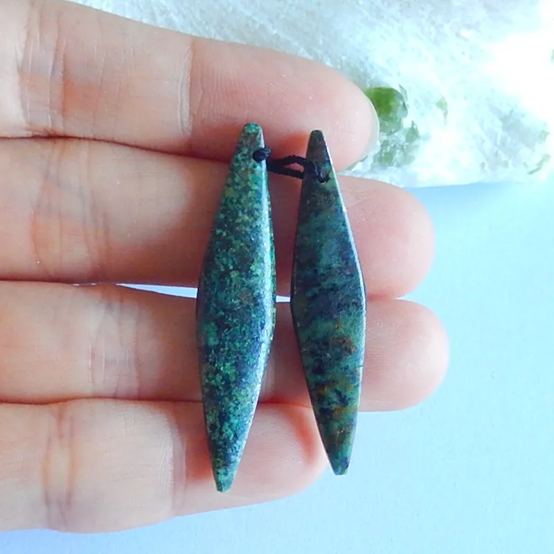 

Natural African Turquoise fashion woman Earring,Fine Jewelry For Women Earrings DIY Accessories,41x9x4mm,4.4g