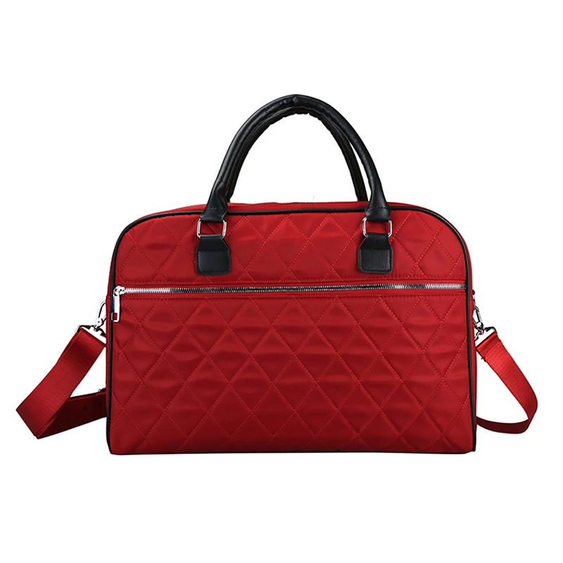 Red Normal Style 2 Diamond Lattice Gym Shoe Bags Sport Bag for Women Fitness Over the Shoulder Travel Luggage Bag Handbags Male Nylon Black XA745WD - Color: Red Normal Style 2