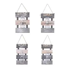 Пасторальный деревянный настенный цветочный горшок гидропонное стекло ваза растение Цветочная композиция ваза домашний декор