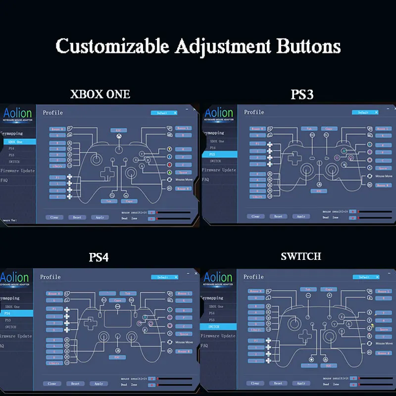 PS4 Xbox Keyboard Mouse Adapter Support Headphone Jack Custom Button Converter Box PS4 Xbox One Nin