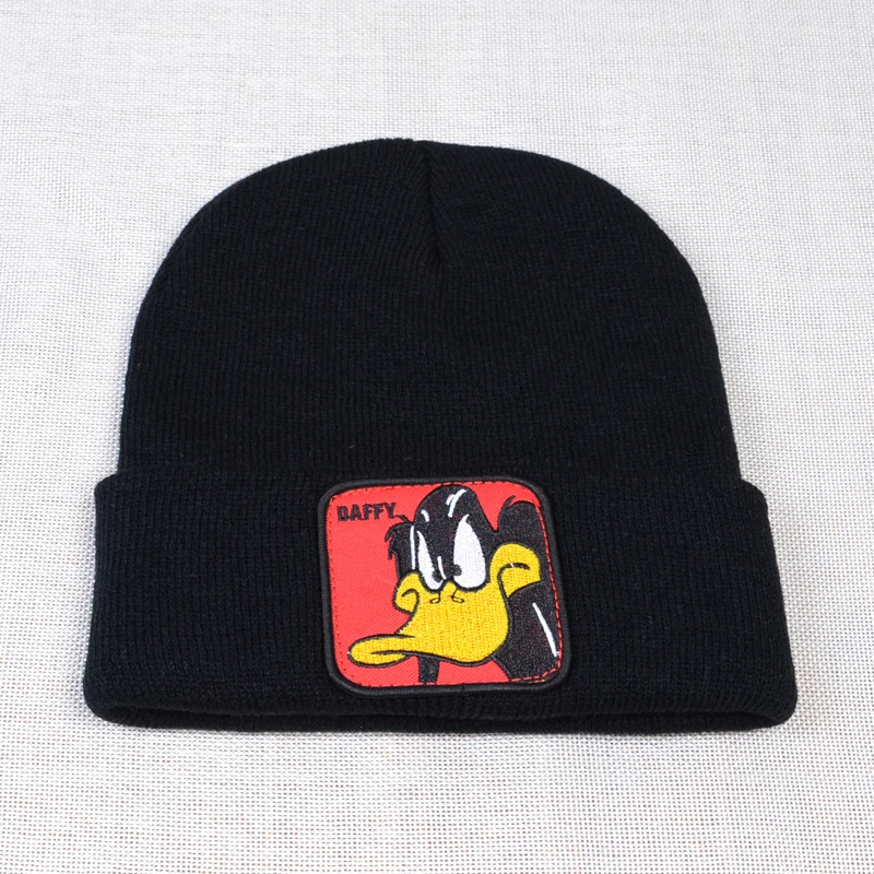 Looney Tunes Даффи Дак 'Даффи фейс Beanie мужские теплые зимние женские вязаные шапки с рисунком унисекс в стиле хип-хоп Beanies cap