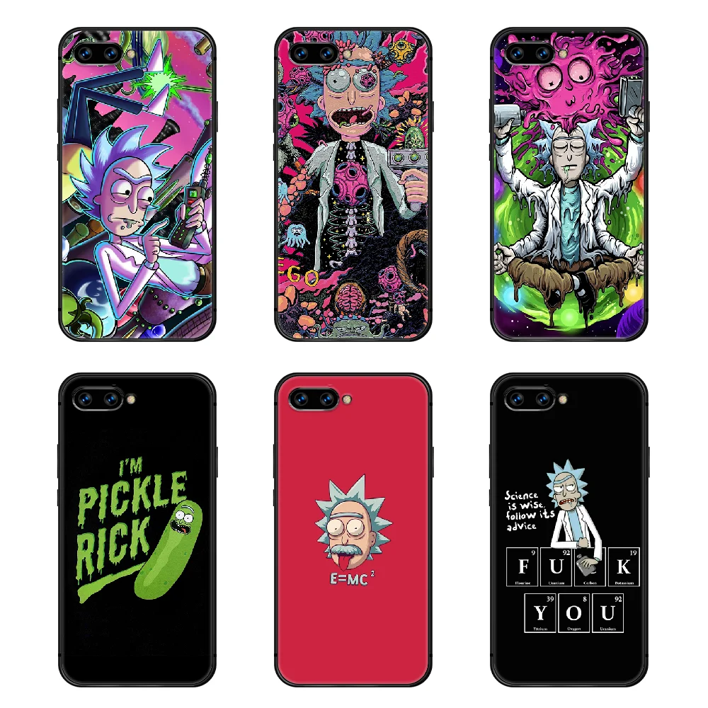 Чехол для телефона ricks mortys с аниме корпус HUAWEI honor 8 8c 8a 8x 9 9a 9x V10 MATE 10 20 I lite pro черный