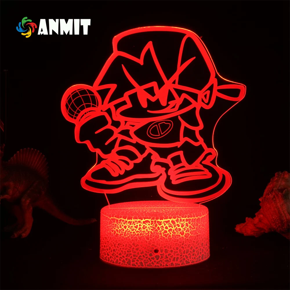Gaming Room Game Friday Night Funkin Figure FNF LED Lights Led Panel 3D Lamp Cute Decor Gift For Friends | Лампы и освещение
