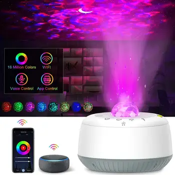 

Galaxy Projector Ocean Wave Projector Works with Alexa & Google with WiFi APP & Voice Control Bluetooth Night Light Perfec