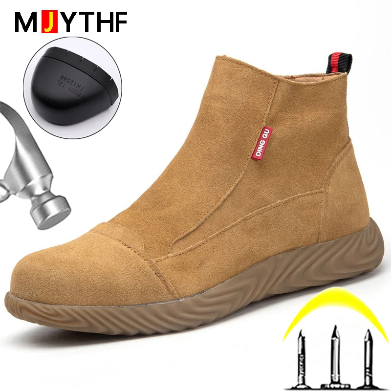 Botas trabajo industriales para hombre, zapatos de seguridad con de acero, para construcción, zapatos para soldar a prueba de perforaciones|Botas de seguridad de trabajo| -