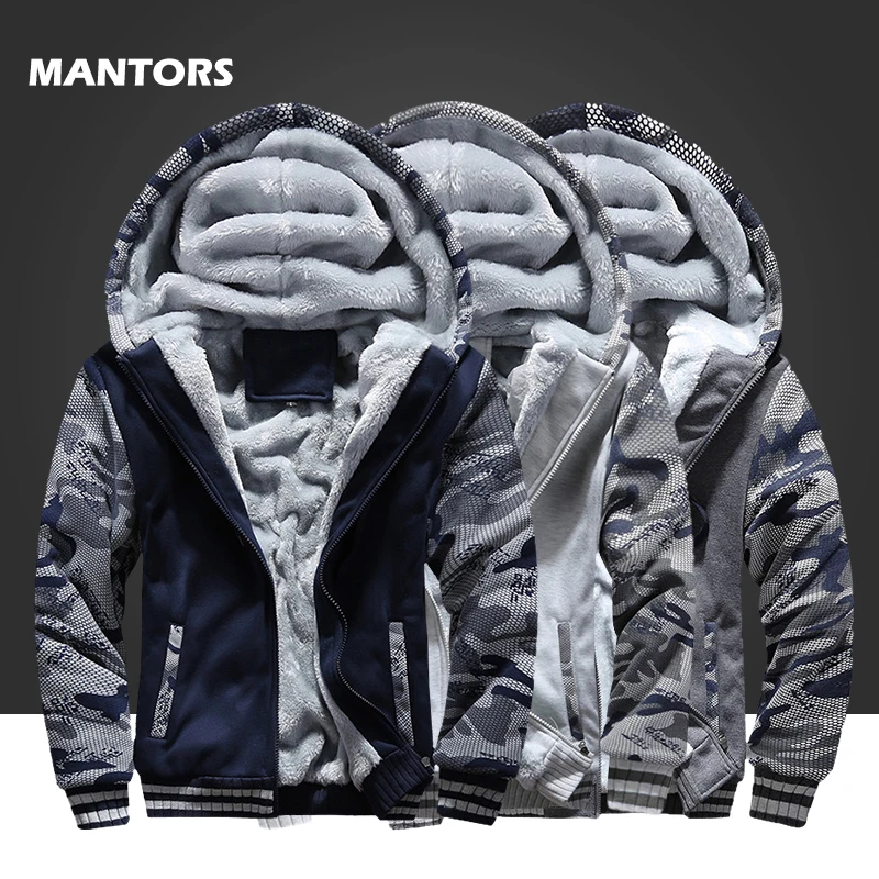 

Military Camouflage Hoodies Men Winter Fleece Sweatshirts Coats Thick Warm Zipper Jacket Men's Hooded Patchwork Hoodie Outerwear