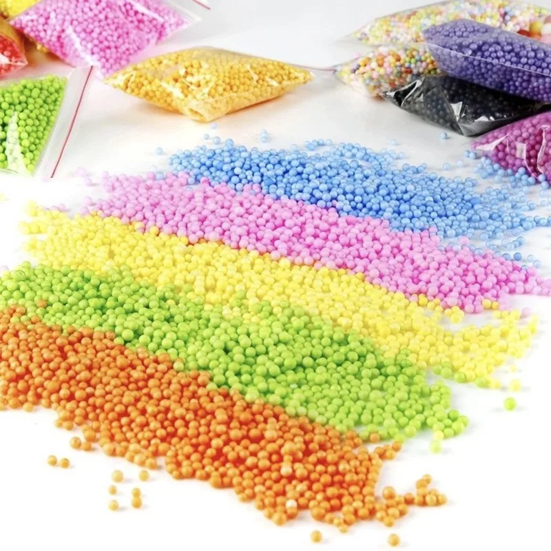 

Assorted Colors Polystyrene Styrofoam Filler Foam 2~4mm Mini Beads Balls Modeling Clay DIY Accessories For Children Slime