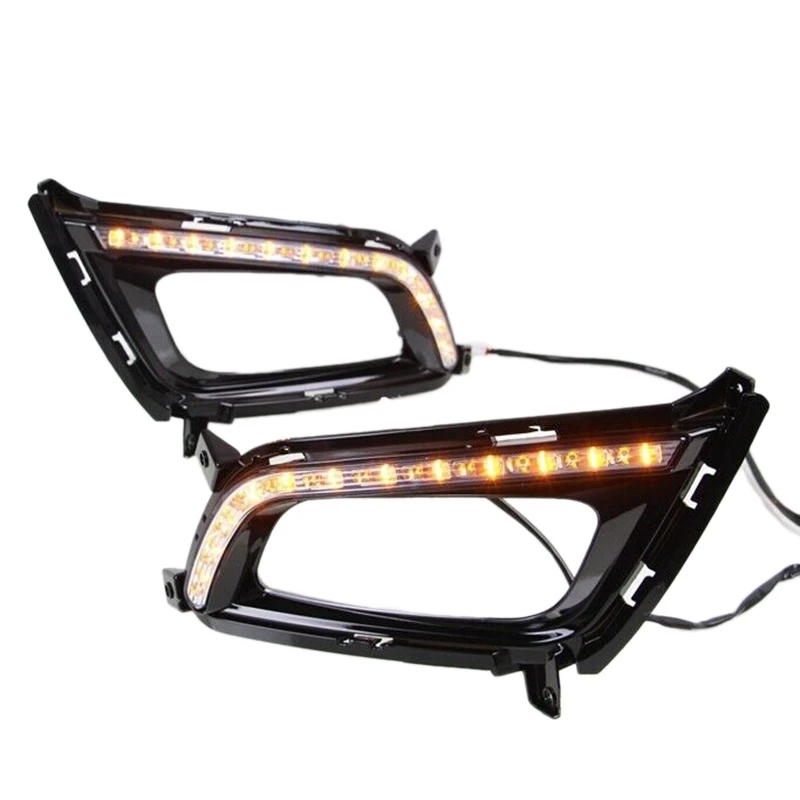 

For Kia K5 Optima 2014-2015 DRL Daytime Running Fog Light Yellow Turn Lamp