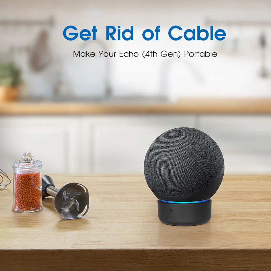 Base de Bateria para o Novo Banco de Potência Portátil para Echo Suporte de Montagem Amazon Alexa Alto-falante 10000mah 4 8h e4 Eco 4th Gen - Image 2