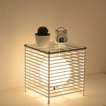 

Modern Iron Cage Table Lights LED Luminaire for Bedroom Decor Floor Light Fixtures Study Shelf Desk Light Ins Style Lamp Table