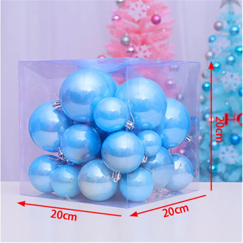 37 pcs/ Lot Ball Christmas Tree Pendant Window Decoration Hanging Ball Ornament Dress Up Pearl BallHome Christmas Decoration