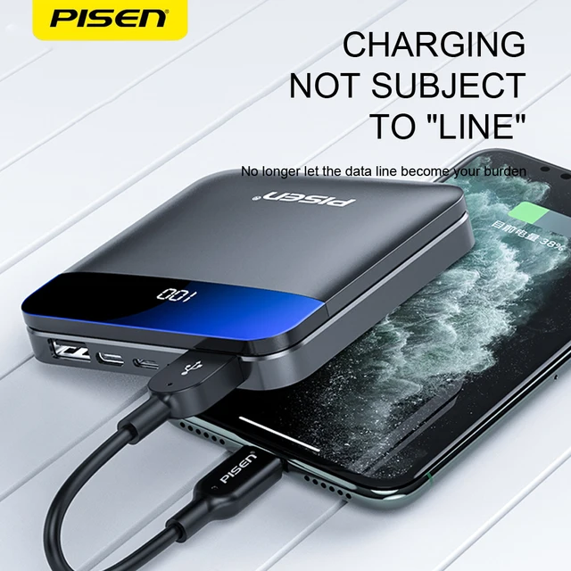 $US $18.14  PISEN power bank 10000mAh Mini Power Bank type c batterie externe Portable Charging Poverbank For X